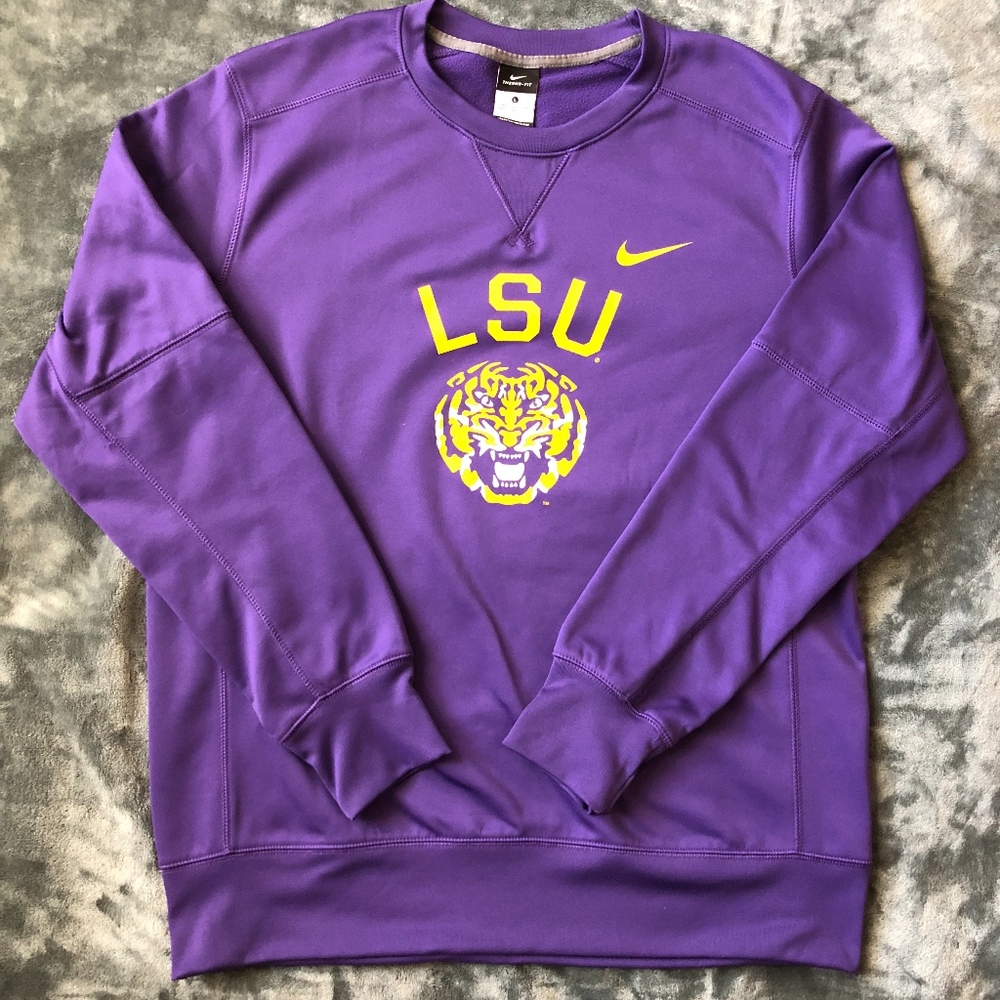 LSU Tigers Nike Therma Fit Long Sleeve Sweatshirt